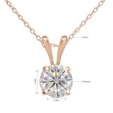Charles and Colvard Forever Classic 4.5 mm Round Moissanite Solitaire Pendant 10K Rose Gold