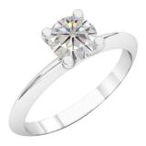 Charles and Colvard Forever Classic 4.5 mm Moissanite Solitaire Engagement Ring 18K White Gold