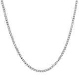 2.55 Carat (ctw) 14K White Gold Round Cut Diamond Tennis Necklace