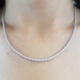 2.55 Carat (ctw) 14K White Gold Round Cut Diamond Tennis Necklace