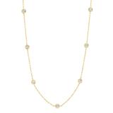 0.16 Carat (ctw) Round White Diamond Ladies Necklace 18K Yellow Gold