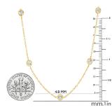 0.16 Carat (ctw) Round White Diamond Ladies Necklace 18K Yellow Gold