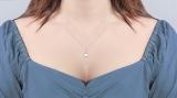 Round 8mm Cultured Freshwater Pearl & White Diamond Accent Charm Eternal Twist Pendant with 18 inch Silver Chain for Women in 925 Sterling Silver