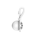 Round 8mm Cultured Freshwater Pearl & White Diamond Accent Charm Eternal Twist Pendant with 18 inch Silver Chain for Women in 925 Sterling Silver