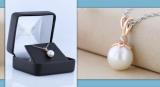 Round 8mm Cultured Freshwater Pearl & 0.03 CT White Diamond Solitaire Pendant with 18 inch Silver Chain for Women in 14K Rose Gold
