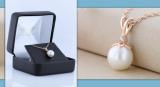 Round 8mm Cultured Freshwater Pearl & 0.03 CT White Diamond Solitaire Pendant with 18 inch Gold Chain for Women in 10K Rose Gold