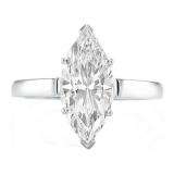Certified 0.95 Carat (ctw) 14K White Gold Real Marquise Cut Diamond Ladies Engagement Solitaire Ring
