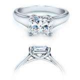 Certified 1.01 Carat (ctw) 14K White Gold Real Princess Diamond Ladies Engagement Solitaire Ring