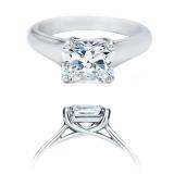 Certified 1.05 Carat (ctw) 14K White Gold Real Princess Diamond Ladies Engagement Solitaire Ring