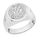 0.70 Carat (ctw) Round White Diamond Ladies Cluster Flower Engagement Ring 3/4 CT 18K White Gold