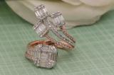 1.81 Carat (ctw) Baguette & Round Diamond Ladies Bypass Engagement Ring 14K White & Rose Gold