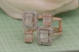 1.02 Carat (ctw) Baguette & Round Diamond Ladies Engagement Ring 1 CT 14K White & Rose Gold