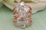 2.30 Carat (ctw) Baguette Princess & Round Diamond Ladies Fancy Engagement Ring 14K White & Rose Gold