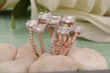 2.30 Carat (ctw) Baguette Princess & Round Diamond Ladies Fancy Engagement Ring 14K White & Rose Gold