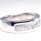 1.00 Carat (ctw) 14K REAL PRINCESS DIAMOND MENS WEDDING BAND RING