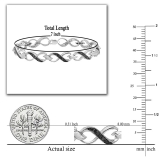 0.75 Carat (ctw) Sterling Silver Round Black Diamond Ladies Infinity Heart Tennis Link Bracelet 3/4 CT