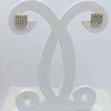 0.25 Carat (ctw) Round Diamond Square Mens Hip Hop Iced Stud Earrings 1/4 CT 18K Yellow Gold Plated Sterling Silver