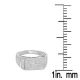 0.85 Carat (ctw) Platinum Plated Sterling Silver Round Cut Diamond Mens Flashy Hip Hop Pinky Ring