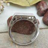 0.85 Carat (ctw) Platinum Plated Sterling Silver Round Cut Diamond Mens Flashy Hip Hop Pinky Ring