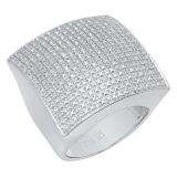 0.50 CT Platinum Plated Sterling Silver Fancy Design Round Diamond Men's Flashy Hip Hop Iced Pinky Ring