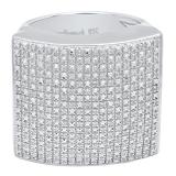 0.50 CT Platinum Plated Sterling Silver Fancy Design Round Diamond Men's Flashy Hip Hop Iced Pinky Ring