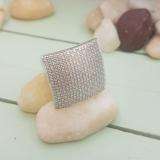 0.50 CT Platinum Plated Sterling Silver Fancy Design Round Diamond Men's Flashy Hip Hop Iced Pinky Ring