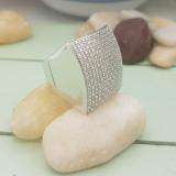 0.50 CT Platinum Plated Sterling Silver Fancy Design Round Diamond Men's Flashy Hip Hop Iced Pinky Ring