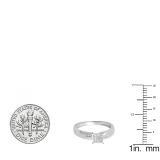 0.10 Carat (ctw) Sterling Silver Round Cut Diamond Ladies Bridal Engagement Ring