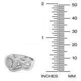 0.55 Carat (ctw) 10K White Gold Round White Diamond Womens Micro Pave Engagement Ring Set 1/2 CT