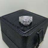 0.55 Carat (ctw) 10K White Gold Round White Diamond Womens Micro Pave Engagement Ring Set 1/2 CT