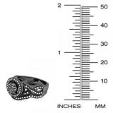 0.55 Carat (ctw) Black Rhodium Plated Sterling Silver Round White Diamond Womens Micro Pave Engagement Ring Set 1/2 CT