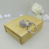 0.55 Carat (ctw) Sterling Silver Round White Diamond Womens Micro Pave Engagement Ring Set 1/2 CT