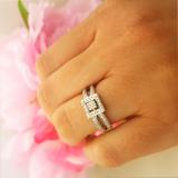 0.25 Carat (ctw) Sterling Silver White Diamond Ladies Split Shank Bridal Engagement Ring 1/4 CT
