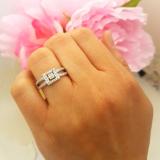 0.25 Carat (ctw) Sterling Silver White Diamond Ladies Split Shank Bridal Engagement Ring 1/4 CT