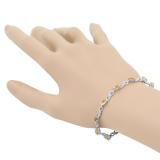 5.42 Carat (ctw) Sterling Silver Real Oval Cut Citrine & Round White Diamond Ladies Infinity Link Tennis Bracelet