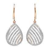 0.30 Carat (ctw) 14K Rose Gold Round Cut White Diamond Dangling Drop Earrings 1/3 CT