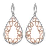 0.50 Carat (ctw) 14K Two Tone Gold Round Cut White Diamond Ladies Pear Shaped Dangling Drop Earrings 1/2 CT