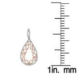 0.50 Carat (ctw) 14K Two Tone Gold Round Cut White Diamond Ladies Pear Shaped Dangling Drop Earrings 1/2 CT
