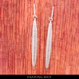 0.55 Carat (ctw) 14K White Gold Round Diamond Ladies Icicle Shaped Long Dangling Drop Earrings 1/2 CT
