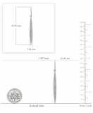 0.55 Carat (ctw) 14K White Gold Round Diamond Ladies Icicle Shaped Long Dangling Drop Earrings 1/2 CT