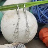 0.27 Carat (ctw) 14K White Gold Round White Diamond Ladies Kite Shape Dangling Drop Earrings 1/4 CT