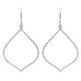 0.27 Carat (ctw) 14K White Gold Round Diamond Ladies Flame-shaped Dangling Drop Earrings 1/4 CT