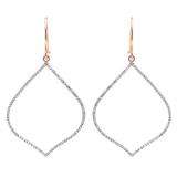 0.27 Carat (ctw) 14K Rose Gold Round Diamond Ladies Flame-shaped Dangling Drop Earrings 1/4 CT