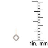 0.25 Carat (ctw) 14K Rose Gold Round Cut White Diamond Ladies Cushion Shape Dangling Drop Earrings 1/4 CT