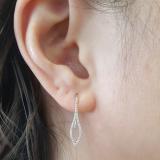 0.15 Carat (ctw) 14K White Gold Round Diamond Ladies Flame-shaped Dangling Drop Earrings