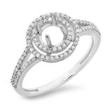 0.32 Carat (ctw) 14K White Gold Round Cut Diamond Ladies Semi Mount Bridal Engagement Ring 1/3 CT (No Center Stone)
