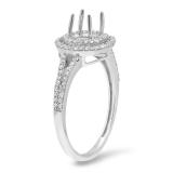 0.32 Carat (ctw) 14K White Gold Round Cut Diamond Ladies Semi Mount Bridal Engagement Ring 1/3 CT (No Center Stone)