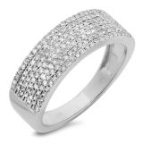 0.47 Carat (ctw) 14K White Gold Round Diamond Ladies Bridal Anniversary Wedding Band 1/2 CT