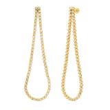 16.50 Carat (ctw) Round White Diamond Ladies Elongated Teardrop Earrings 18K Yellow Gold