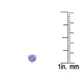 0.50 Carat (ctw) Sterling Silver Round Cut Tanzanite Ladies Basket Setting Stud Earrings 1/2 CT